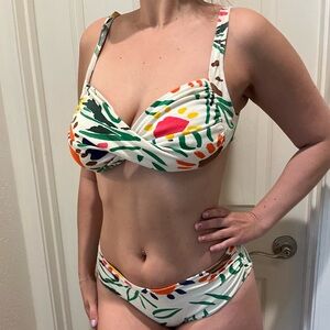 Floral Print Vintage Bikini Set